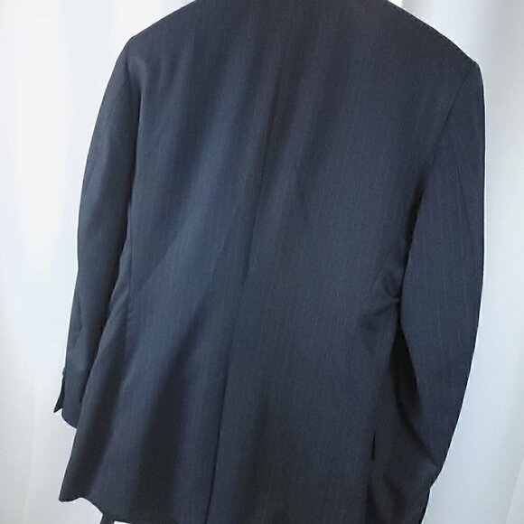 Jos. A. Bank Men's Blue Pinstripe Wool, Cashmere Suit Jacket Size 42L - Picture 5 of 9